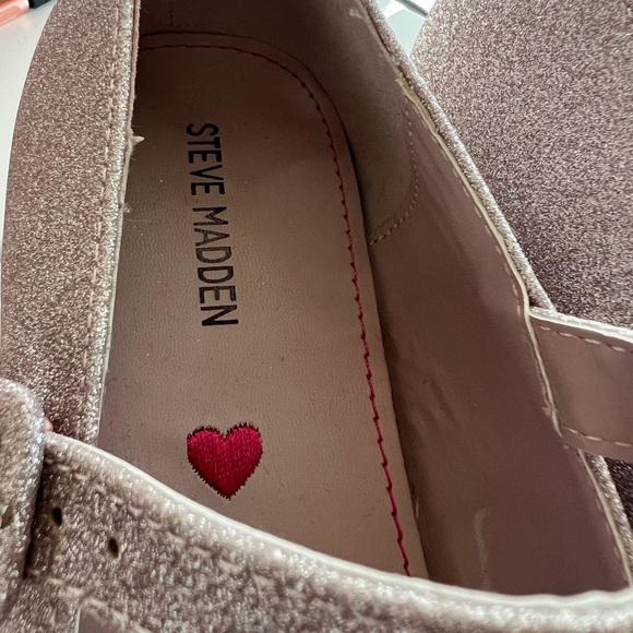 Steve Madden Size 7 Pink Glitter Block Heels Mary Jane JDrama - Picture 7 of 14